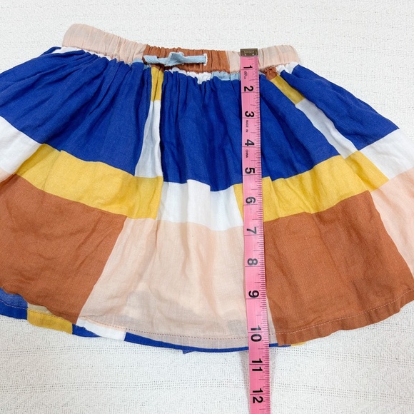 Hello Simone x Monoprix color block cute skirt sz 3-4 blue, peach, tan, yellow - Picture 5 of 7